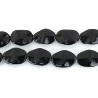 Negro obsidiana granos, 25x18x6mm, agujero:aproximado 1.5mm, longitud:aproximado 15.5 Inch, aproximado 16PCs/Sarta, Vendido por Sarta