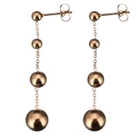 Stainless Steel Drop Earring, rose gold color plated, for woman, 45mm 