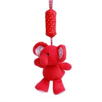 Plush Toys, Elephant, with bells & for baby, red, 450mm 