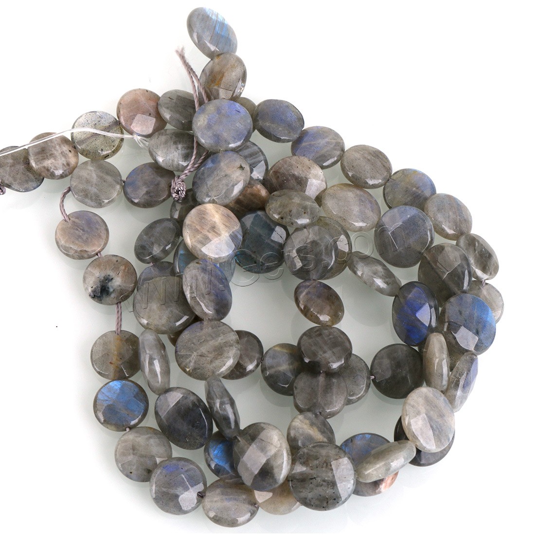Labradorite Beads, Flat Round, different size for choice, Hole:Approx 0.5mm, Length:Approx 15 Inch, Sold By Strand