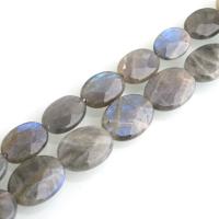 Labradorite Beads, Flat Oval & faceted Approx 0.6mm 