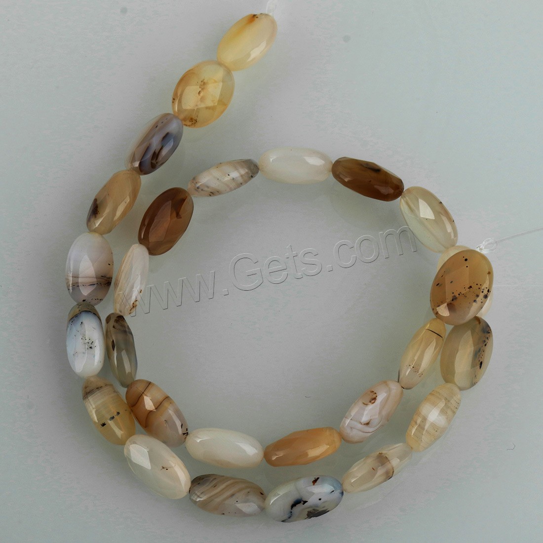 Mixed Agate Beads, Black Agate, Flat Oval, different size for choice, Hole:Approx 0.6mm, Length:Approx 15.5 Inch, Sold By Strand