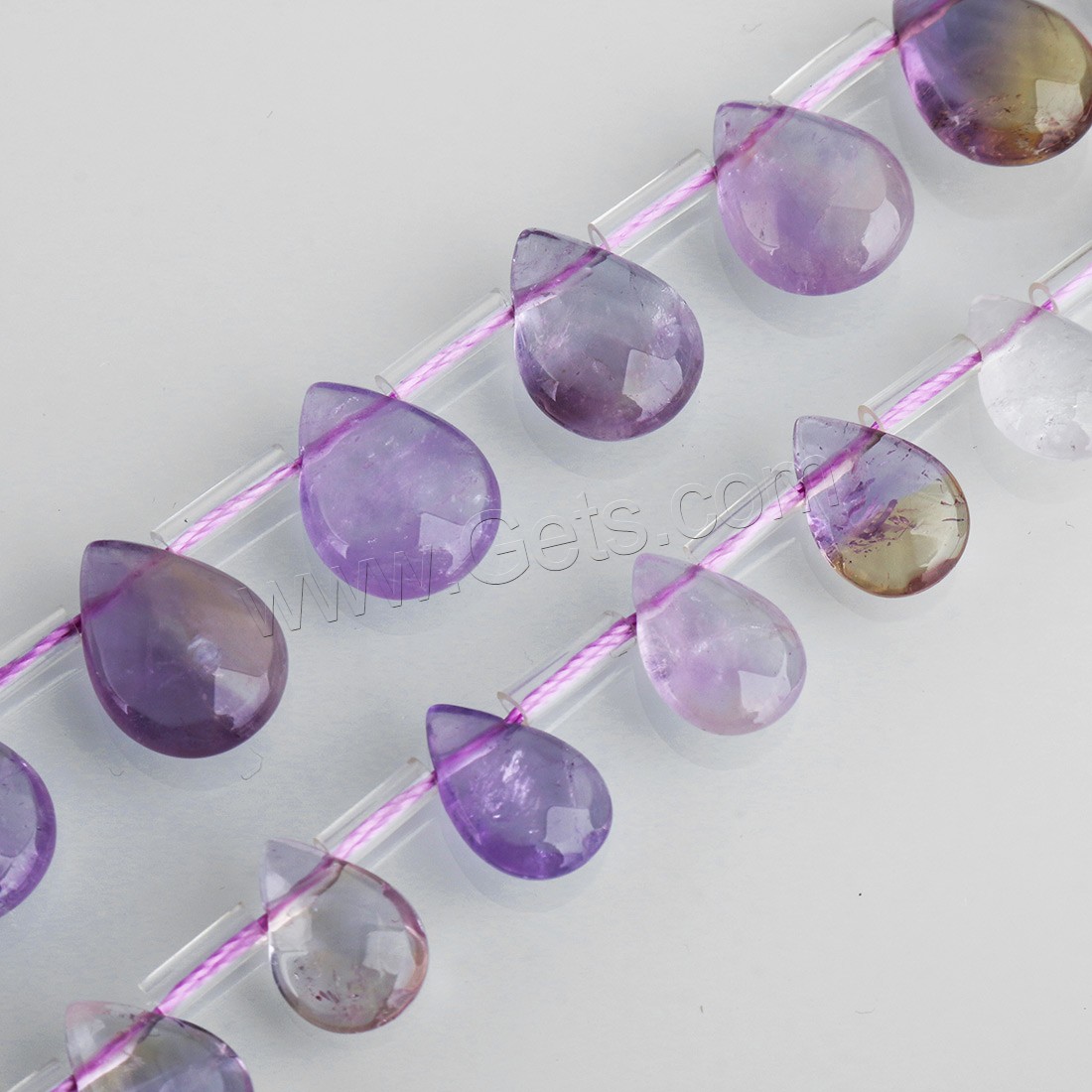 Mix Color Quartz Beads, Ametrine, Teardrop, different size for choice, Sold By Strand