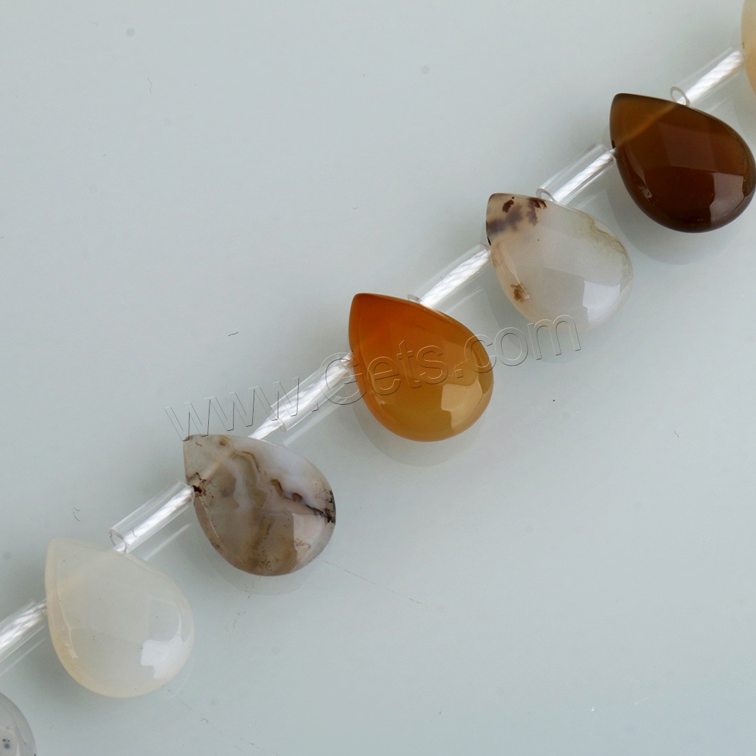 Perle Agate mixte, Agate noire, larme, normes différentes pour le choix, Longueur:Environ 15.5 pouce, Vendu par brin