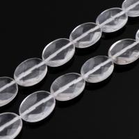 Natural Clear Quartz Beads, Flat Oval, faceted Approx 0.5mm Approx 15 Inch, Approx 