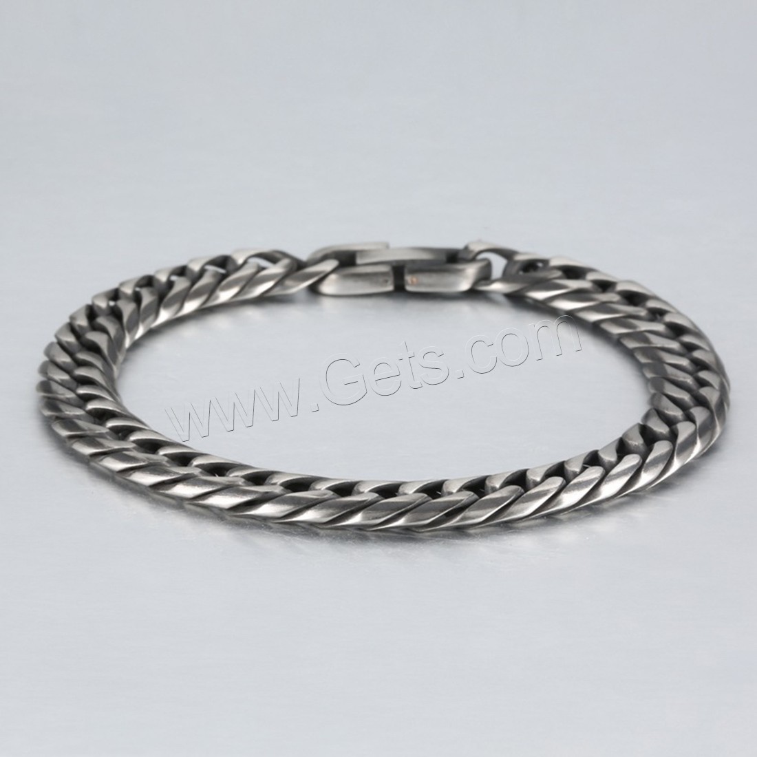 Titanium Steel Bracelet & Bangle, different size for choice & twist oval chain & for man, original color, Sold By Strand