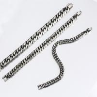 Titanium Steel Bracelet & Bangle & twist oval chain & for man, original color 