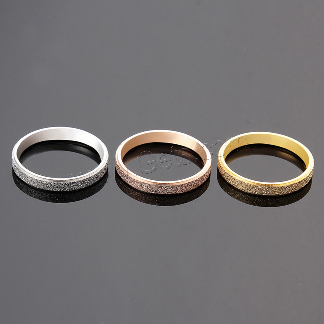 Titan Stahl Fingerring, Titanstahl, plattiert, poliert & verschiedene Größen vorhanden & für Frau, keine, 3mm, verkauft von PC