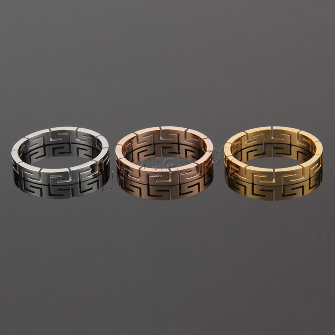 Titanium Steel Finger Ring, plated, polished & different size for choice & for woman & hollow, more colors for choice, 3.5mm, Sold By PC