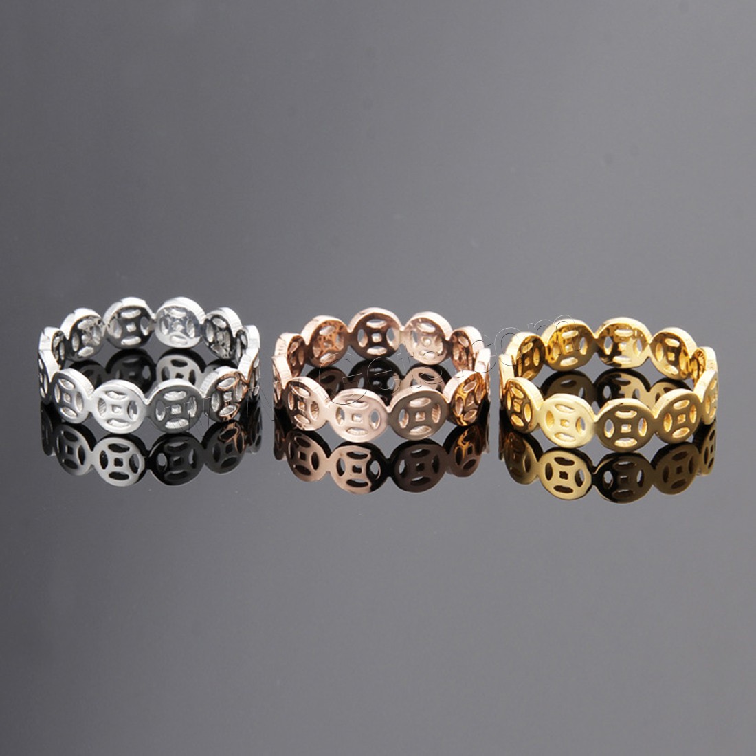 Titanium Steel Finger Ring, plated, polished & different size for choice & for woman & hollow, more colors for choice, 5mm, Sold By PC