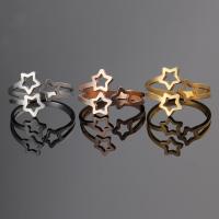 Titanium Steel Finger Ring, Star, plated, Adjustable & polished & for woman 13.8mm, US Ring 