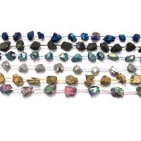 Gemischte Farbe Quarz Perlen, Natürlicher Quarz, plattiert, keine, 20-21x10-13x10-13mm, Bohrung:ca. 1.6mm, Länge:ca. 16 ZollInch, ca. 16PCs/Strang, verkauft von Strang