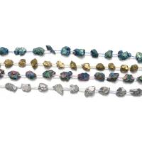 Gemischte Farbe Quarz Perlen, Natürlicher Quarz, plattiert, keine, 12-17x7-12x7-12mm, Bohrung:ca. 1mm, Länge:ca. 16 ZollInch, ca. 20PCs/Strang, verkauft von Strang