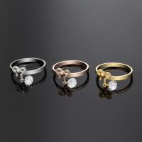 Титан Сталь палец кольцо, титан, с Алмазный, Другое покрытие, разный размер для выбора & Женский, Много цветов для выбора, 8mm, продается PC