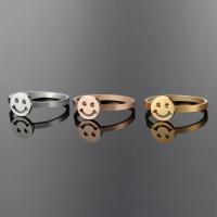 Titanium Steel Finger Ring, Smiling Face, plated & for woman 8mm 