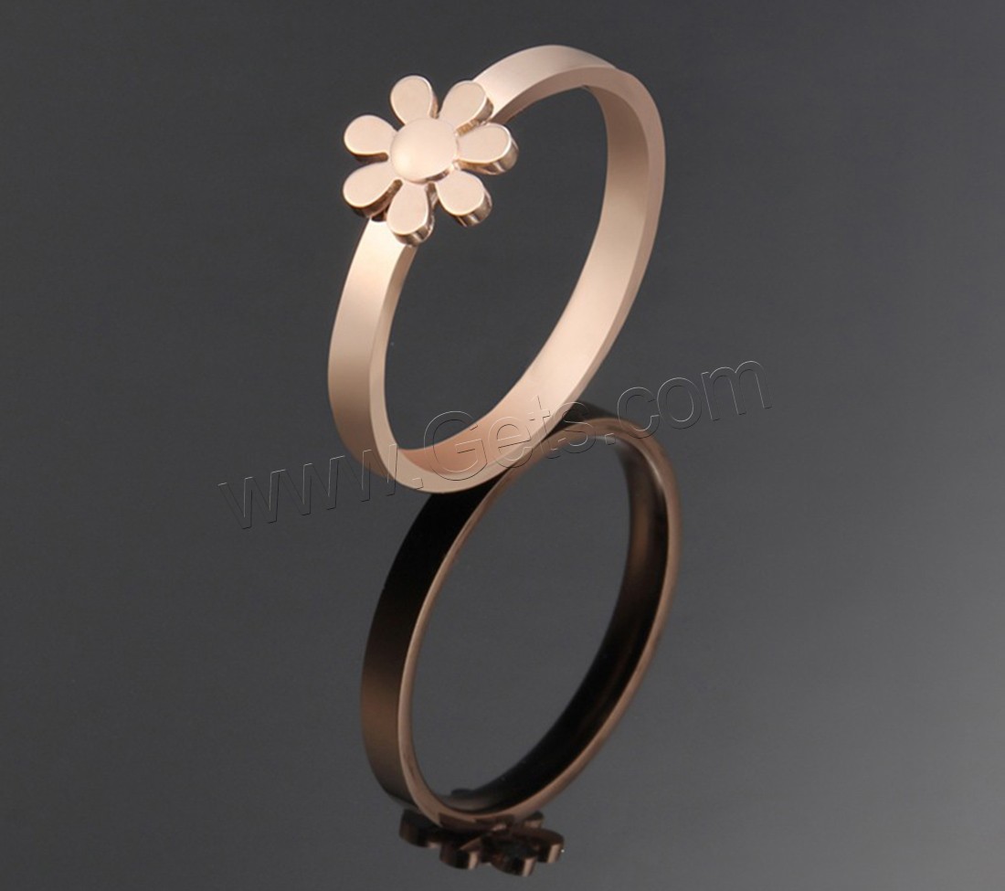 Titanium Steel Finger Ring, Chrysamthemum, plated, different size for choice & for woman, more colors for choice, 8mm, Sold By PC