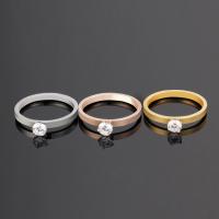 チタン鋼の指環, チタン鋼, メッキ, 異なるサイズの選択 & 女性用 & ライン石のある, 無色, 2mm, 売り手 パソコン