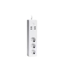 PVC Plastic Smart Home Appliances Socket, Rectangle, with USB interface & multifunctional, white 