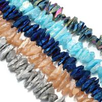 Gemischte Farbe Quarz Perlen, Natürlicher Quarz, plattiert, keine, 8-14x18-36x8-14mm, Bohrung:ca. 0.6mm, Länge:ca. 16 ZollInch, ca. 48PCs/Strang, verkauft von Strang