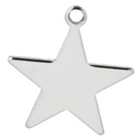 Brass Star Pendants, silver color plated Approx 1.3mm 