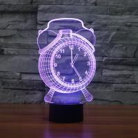 LED lampe de nuit en coloré, plastique ABS, avec Acrylique, horloge, avec interface USB & changer de couleur automatic & styles différents pour le choix Vendu par fixé