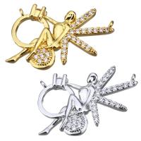 Cubic Zirconia Micro Pave Brass Connector, Angel, plated, micro pave cubic zirconia & 1/1 loop Approx 0.5mm 