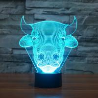 LED lampe de nuit en coloré, plastique ABS, bœuf, avec interface USB & changer de couleur automatic & styles différents pour le choix & modèles différents pour le choix, Vendu par fixé