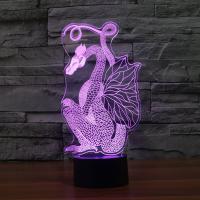 LED lampe de nuit en coloré, plastique ABS, avec Acrylique, dragon, avec interface USB & changer de couleur automatic & styles différents pour le choix Vendu par fixé