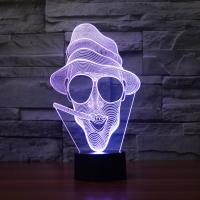 LED lampe de nuit en coloré, plastique ABS, avec Acrylique, Dessin animé, avec interface USB & changer de couleur automatic & styles différents pour le choix Vendu par fixé