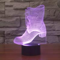 LED lampe de nuit en coloré, plastique ABS, avec Acrylique, chaussures, avec interface USB & changer de couleur automatic & styles différents pour le choix Vendu par fixé