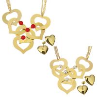 Fashion Stainless Steel Jewelry Sets, earring & necklace, with 1.5Inch extender chain, Heart, gold color plated & twist oval chain & for woman & 2.5mm Approx 19.5 Inch 