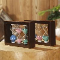 Holz Hourglasses, mit Glas, 3 min Countdown, 85x110mm, verkauft von PC