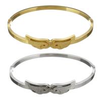 Stainless Steel Bangle, Wing Shape, plated, for woman & stardust 10mm, Inner Approx 
