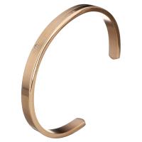 Stainless Steel Cuff Bangle, word endless love, rose gold color plated, for woman & with rhinestone, 6mm, Inner Approx 