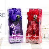 Soap Soap Flower Gift Box, with Plastic, Random Color 