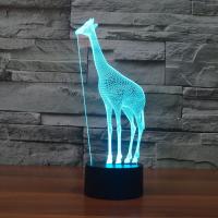LED Colorful Night Lamp, ABS Plastic, with Acrylic, Giraffe, with USB interface & change color automaticly  