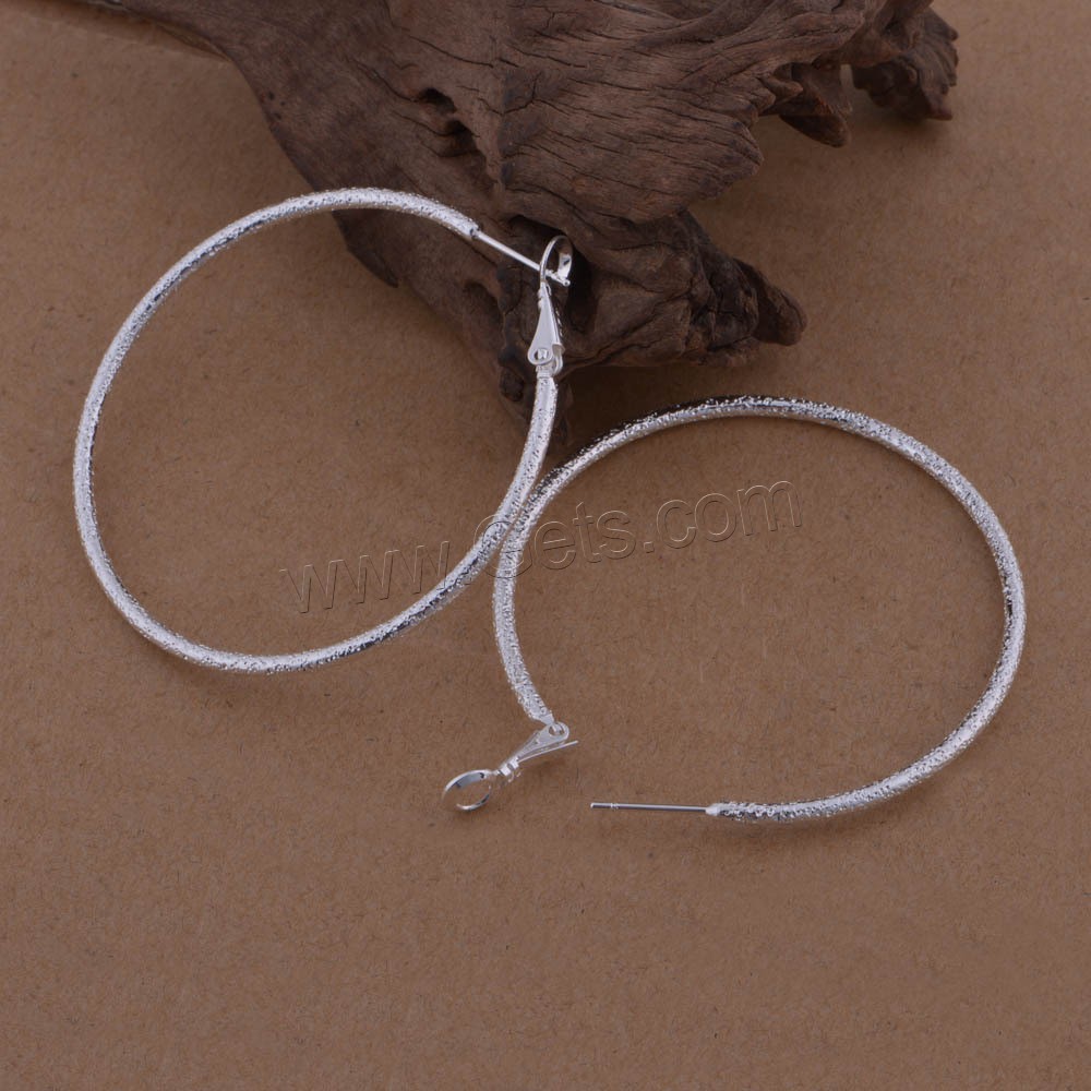 Messing Hoop Ohrringe, Kreisring, versilbert, verschiedene Größen vorhanden & für Frau, frei von Blei & Kadmium, verkauft von Paar