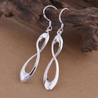 Brass Drop Earring, real silver plated, for woman, lead & cadmium free 