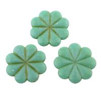 Acrylic Beads, Flower, imitation turquoise, green Approx 0.5mm, Approx 