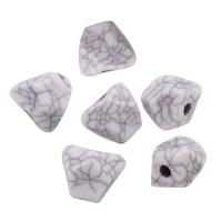 Acryl Schmuck Perlen, weiß, 7.5x9.5x7.5mm, Bohrung:ca. 0.5mm, ca. 230PCs/Tasche, verkauft von Tasche