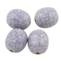 Acrylic Jewelry Beads, Oval, white Approx 0.5mm, Approx 