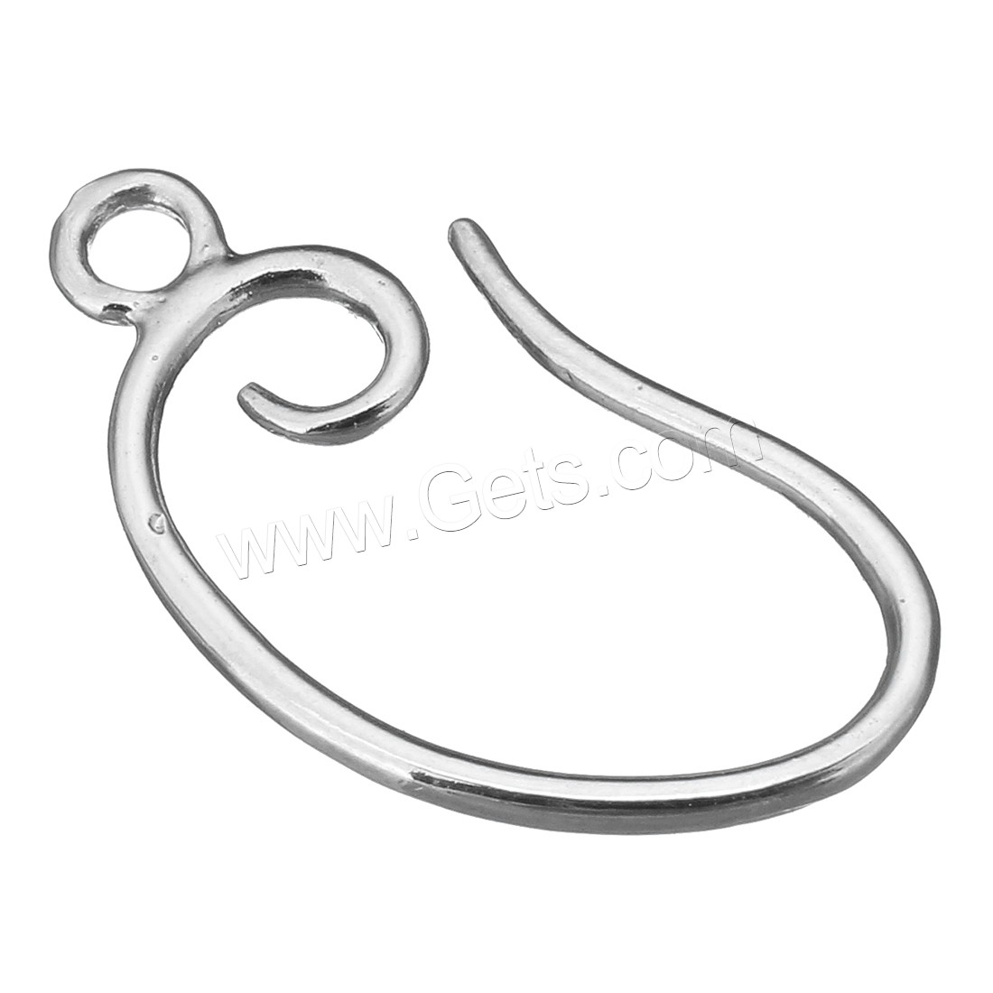 Brass Hook Earwire, platinum color plated, with loop & different size for choice, Hole:Approx 2mm, Sold By PC