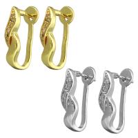 Brass Lever Back Earring Component, plated, micro pave cubic zirconia & for woman 