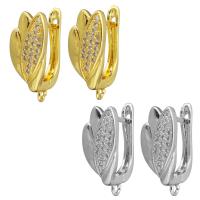 Brass Lever Back Earring Component, plated, with loop & micro pave cubic zirconia Approx 1mm 