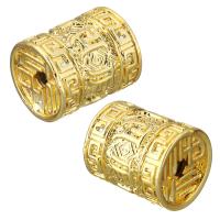 Латунные бусины-трубочки, Латунь, Цилиндрическая форма, плакированный настоящим золотом отверстие:Приблизительно 2.5mm, продается PC