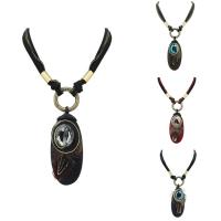 Zinc Alloy Necklace, with iron chain & Velveteen & Crystal, antique bronze color plated, twist oval chain & for woman & faceted lead & cadmium free, 360mm Approx 14 Inch 