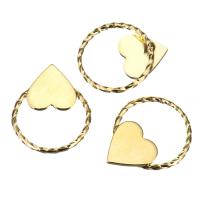 Brass Earring Stud Component, Heart, gold color plated 