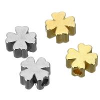 Brass Jewelry Beads, Four Leaf Clover, plated Approx 0.5mm 