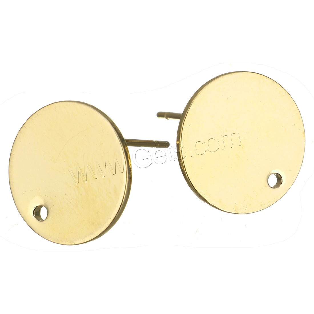 Brass Earring Stud Component, Flat Round, plated, with loop & different size for choice, more colors for choice, Hole:Approx 0.8mm, Sold By PC