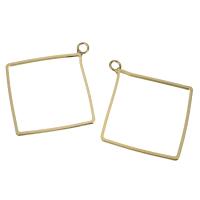 Латунные ювелирные кулоны, Латунь, Ромбическая форма, плакирован золотом отверстие:Приблизительно 2mm, продается PC